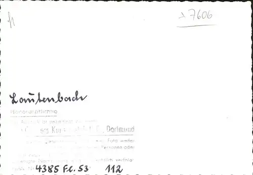 Lautenbach Renchtal [handschriftlich] Kat. Lautenbach