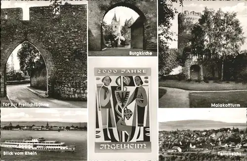 Ingelheim Rhein Malakoffturm Burgkirche Schiff / Ingelheim am Rhein /Mainz-Bingen LKR