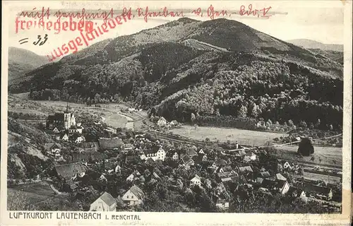 Lautenbach Renchtal Teilansicht Kat. Lautenbach