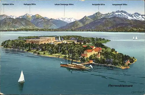 Herrenchiemsee Schiff Kuenstler F Bernhard Kat. Chiemsee