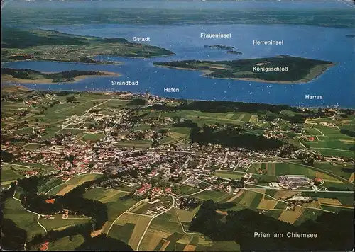 Prien Chiemsee Fliegeraufnahme  Kat. Prien a.Chiemsee