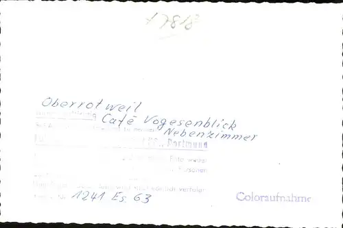 wz17257 Oberrotweil Cafe Vogesenblick Kategorie. Vogtsburg im Kaiserstuhl Alte Ansichtskarten