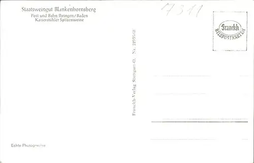 Ihringen Staatsweingut Blankenhornberg Kat. Ihringen