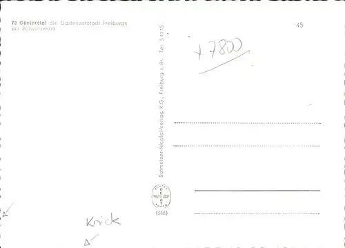 Guenterstal Freiburg Teilansicht / Freiburg im Breisgau /Breisgau-Hochschwarzwald LKR
