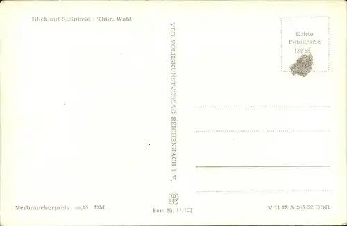 Steinheid Thueringer Wald Kat. Steinheid