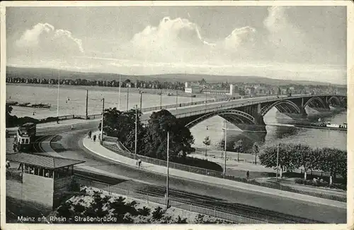 Mainz Rhein Srassenbruecke Kat. Mainz