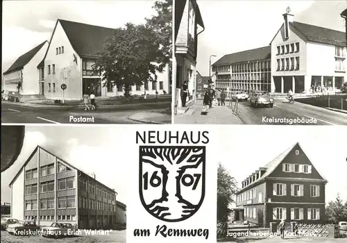 Neuhaus Rennweg Postamt Kreisratsgebaeude Jugendherberge Kat. Neuhaus Rennweg