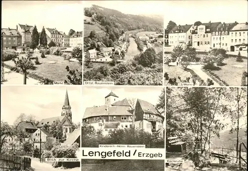 Lengefeld Erzgebirge Markt Kirche Karlsruhe Kinderheim Bauenstein Kat. Lengefeld Erzgebirge