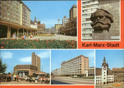 Karl-Marx-Stadt Rosenhof Karl-Marx-Monument Hotel Kongress Kat. Chemnitz