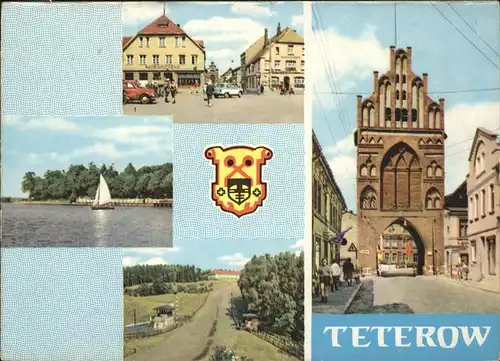 wz21987 Teterow Mecklenburg Vorpommern Stadtwappen, FDGB Bezirksschule, Burgwall Kategorie. Teterow Alte Ansichtskarten