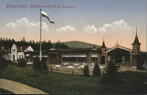 Niederneukirch Georgenbad Valtenberg Fahne Kat. Neukirch Lausitz