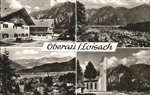 Oberau Loisach Hauptstrasse Zugspitzblick Pfarrkirche Kareck Kat. Oberau