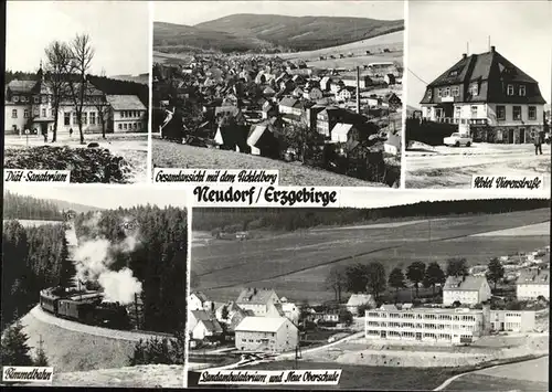 Neudorf Erzgebirge Hotel Vierenstrasse Oberschule Bimmelbahn Kat. Oberwiesenthal