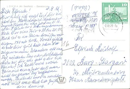 Loehma Leutenberg Sanatorium / Leutenberg /Saalfeld-Rudolstadt LKR