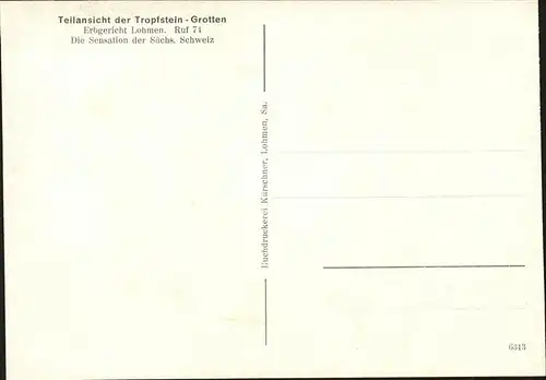 Lohmen Sachsen Tropfstein Grotte  Kat. Lohmen Sachsen