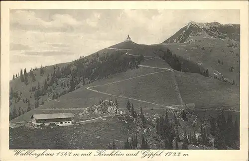 Wallberg Wallberghaus Kirchlein Gipfel Kat. Tegernsee