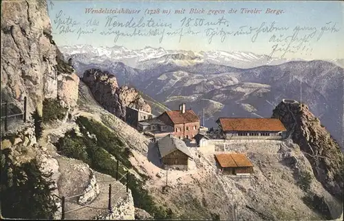 Wendelstein Berg Haeuser Kat. Bayrischzell