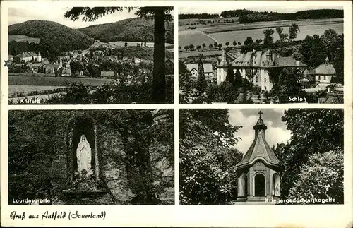 Antfeld Schloss Kriegerdedaechtnisskapelle Lourdesgrotte Kat. Olsberg