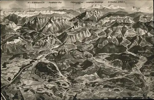 Salzburghofen Oberbayern Reliefkarte Nr 219 / Freilassing /Berchtesgadener Land LKR