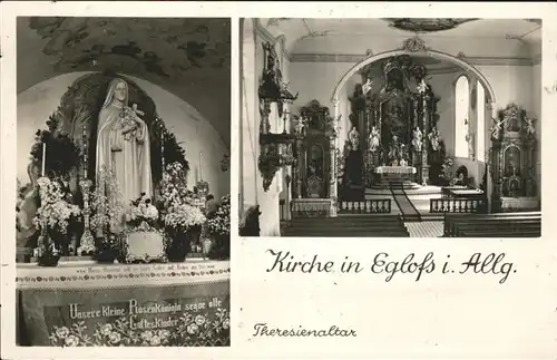 Eglofs Woringen Kirche Theresienaltar Kat. Woringen