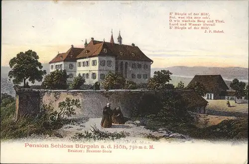 Schloss Buergeln Pension Kat. Kandern