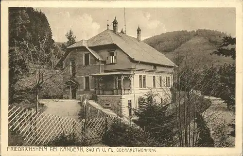 Friedrichsheim Oberartzwohnung Kat. Malsburg-Marzell