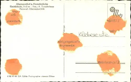 Einoedsbach Alpengasthof Fremdenheim Kat. Oberstdorf