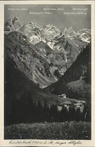 Einoedsbach Moedelgabel Berge d. Hoffnung Bockkarkopf Kat. Oberstdorf