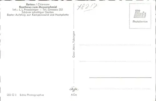 Rottau Chiemgau Gasthaus zum Messermid Kat. Grassau