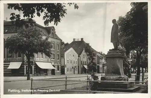 Plattling Isar Bayern Stadtplatz, Preysing Denkmal / Plattling /Deggendorf LKR