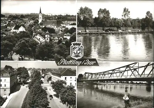 Plattling Isar Bayern Isar, Bruecke, Stadtwappen / Plattling /Deggendorf LKR