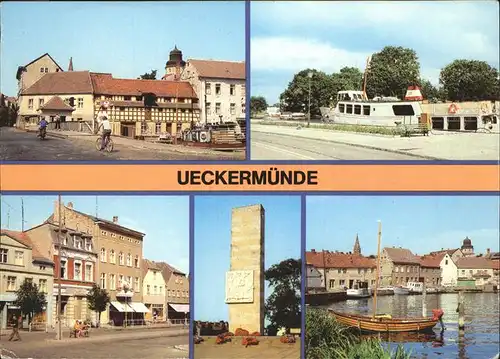 Ueckermuende Bruecke Hafen Ehrenmal Kat. Ueckermuende