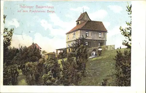 Riechheimer-Berg Thueringer Bauernhaus Frau Kind Kat. Erfurt