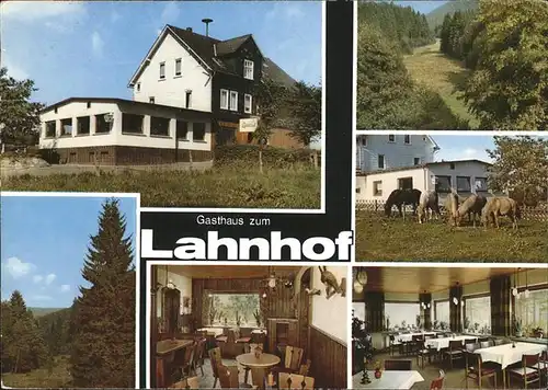 Lahnhof Gasthaus zum Lahnhof Pferde Gastraum Kat. Netphen