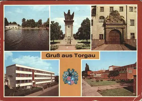 Torgau Stadtwappen Denkmal der Begegnung Schloss Hartenfels Kat. Torgau