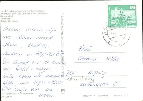 Luhme Kr. Neuruppin VEB Stahl u. Walzwerk Henningsdorf Kat. Rheinsberg