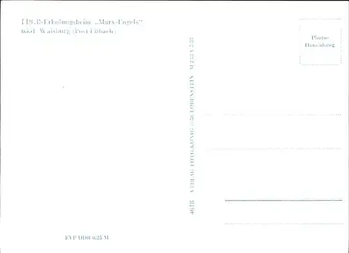 Walsburg FDGB Erholungsheim Marx-Engels Kat. Ziegenrueck Thueringen