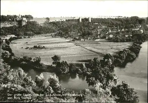 Bad Koesen grosse Saalebogen Burg Saaleck Rudelsburg Kat. Bad Koesen