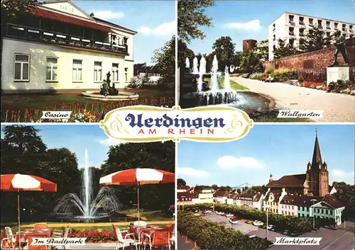 Uerdingen Wallgarten Marktplatz Stadtpark Casino Springbrunnen Kat. Krefeld