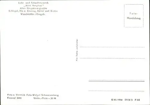 Waschleithe Schaubergwerk Kat. Beierfeld Erzgebirge