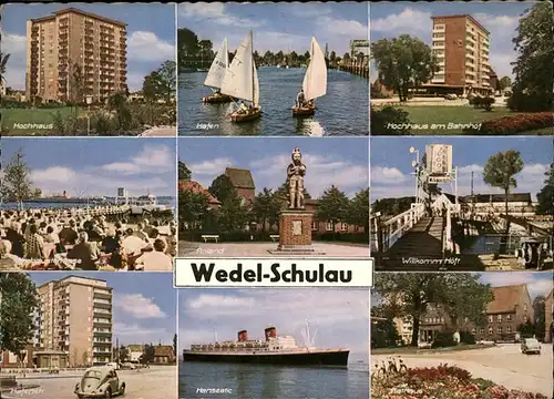 Schulau Wedel Hochhaus Hafen Hafenstrasse Rathaus Kat. Wedel