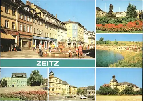 Zeitz Elster Friedensplatz ODF Denkmal Schloss Moritzburg Brunnen Kat. Zeitz
