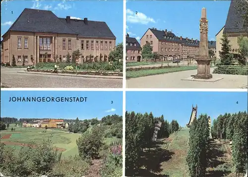 Johanngeorgenstadt Kulturhaus Karl Marx Postsaeule Ferienheim Schwefelwerk Erzgebirgsschanze Kat. Johanngeorgenstadt