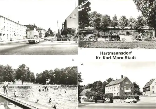 Hartmannsdorf Chemnitz Hartmannsdorfer Kreuz Busbahnhof Freibad Rathaus Kat. Hartmannsdorf Chemnitz