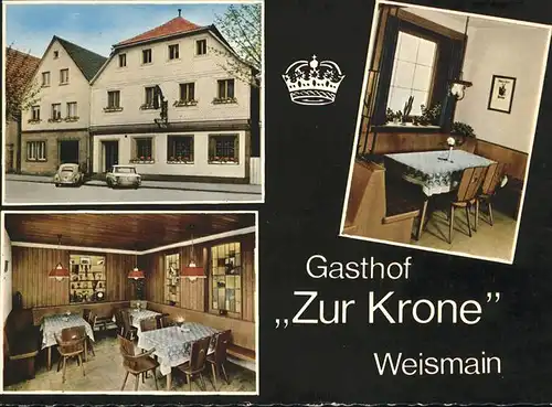 Weismain Gasthof zur Krone Autos Innenansicht H. Hatzold Kat. Weismain