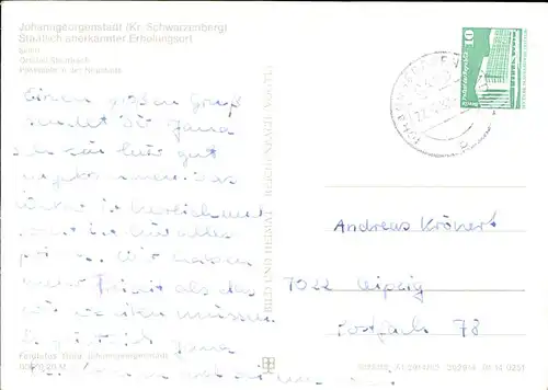 Johanngeorgenstadt Skilift Postsaeule Kat. Johanngeorgenstadt