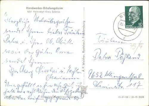 wz31583 Helmsdorf Sachsen Handwerker Erholungsheim Kategorie. Stolpen Alte Ansichtskarten