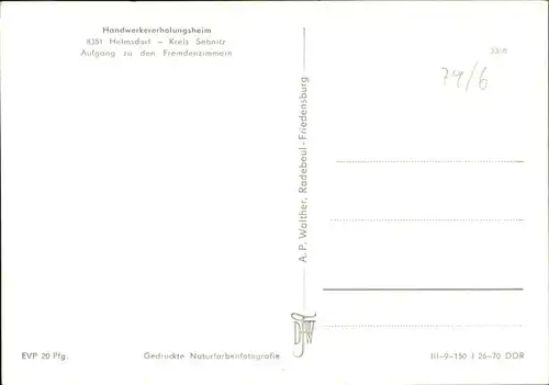 Helmsdorf Sachsen Ritterschloss Handwerkererholungsheim / Stolpen /Saechsische Schweiz-Osterzgebirge LKR