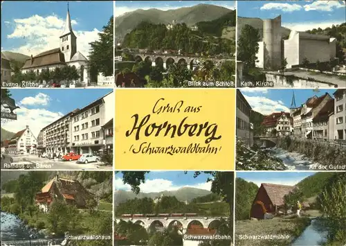 Hornberg Schwarzwald Kath. Kirche Gutach Schwarzwaldbahn Rathaus Kat. Hornberg
