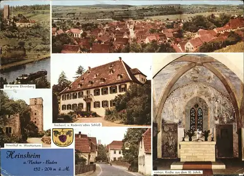 Heinsheim Baden roman. Kirche Rocknitz sches Schloss Ruine Ehrenberg Kat. Bad Rappenau